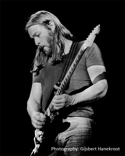 David Gilmour on stage